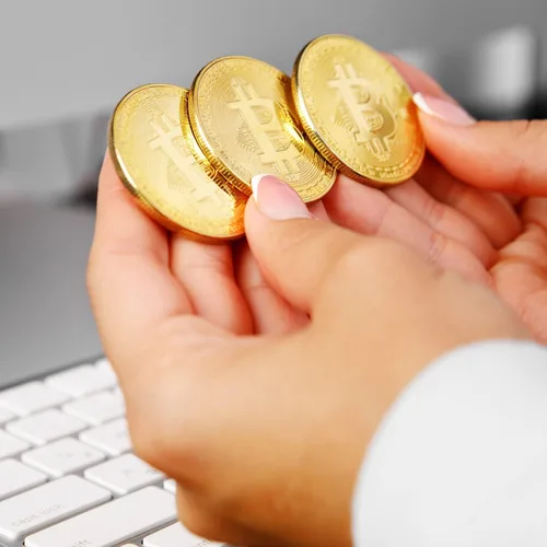 Vista 5 de Recuerdo de moneda Bitcoin con monedero, colección física de Bitcoin, Bitcoin chapado en oro para conmemoración, moneda criptográfica BTC