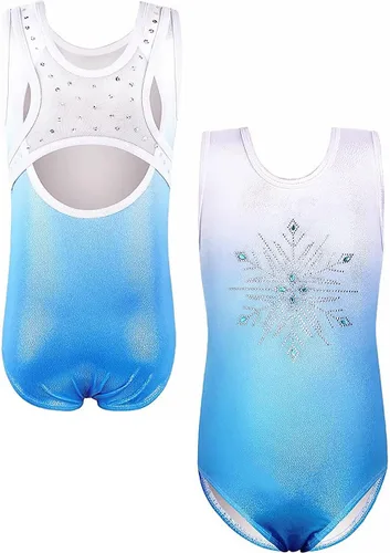 Vista 5 de EQSJIU Girls Gymnastics Leotard Ballet Dance Outfits Sleeveless Toddler Kid Gymnastic Tumbling Dancewear 1-10 Years