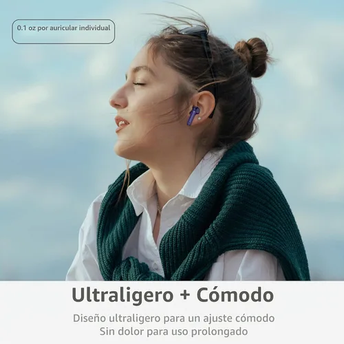 Vista 7 de Auriculares inalámbricos, Bluetooth 5.4 con graves profundos estéreo de alta fidelidad, 4 ENC con cancelación de ruido, auriculares inalámbricos