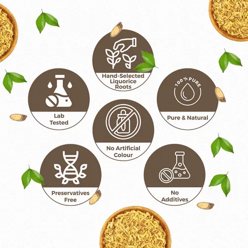 Vista 3 de CARMEL ORGANICS Regaliz (Mulethi) Cortado de raíz de 6 onzas Yashtimadhu indio, Glycyrrhiza Glabra, para la salud, el cuidado de la piel