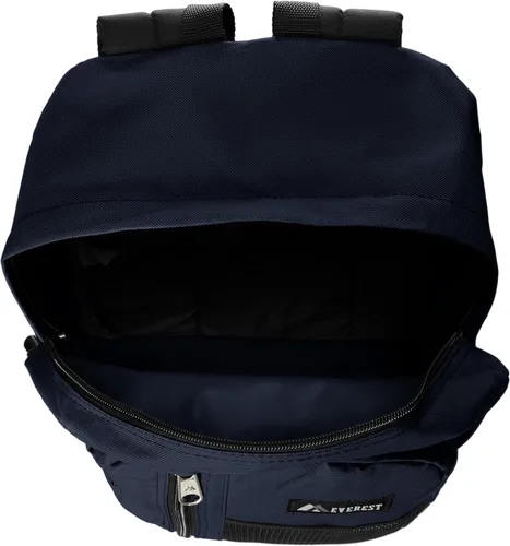 Vista 6 de Everest Mochila con bolsillo frontal de malla, Azul marinoflor y brillo, talla única , Mochila con bolsillo frontal de malla