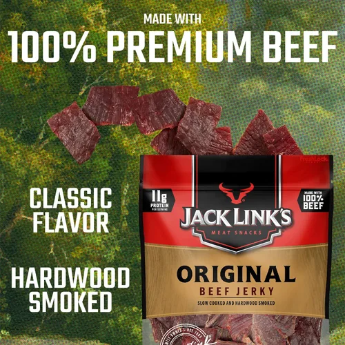 Vista 4 de Jack Link's Paquete de carne seca de res y tocino – Snacks de carne listos para comer llenos de proteínas