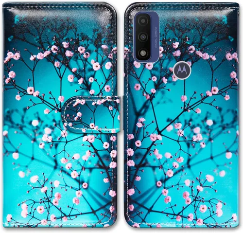 Vista 24 de Bcov Funda de piel con tapa para teléfono Motorola Moto G Pure/Power 2022 - Patrón de pájaro negro, ranura para tarjetas, bloqueo magnético, función