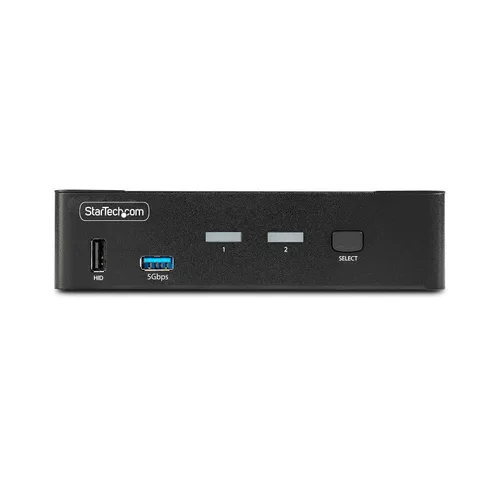 Vista 3 de StarTech Conmutador KVM DisplayPort de 2 puertos, 8K 60Hz / 4K 144Hz, USB 3.0, TAA Single 8K monitor, 2.0 HID, Push-Button Hotkey, Compliant, DP