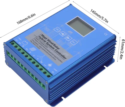 Vista 4 de Controlador de carga solar de viento de 24 V 48 V pantalla LCD, modo de carga MPPT universal para controlador de carga inteligente fuera de la red