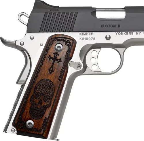 Vista 7 de 1911 Original Series US Logo Wooden 1911 Grips, Ambi Safety Cut, Handgun-Pistol Grips, 1911 Wood, Full Size, 1911 Accessories, Gift for Veterans
