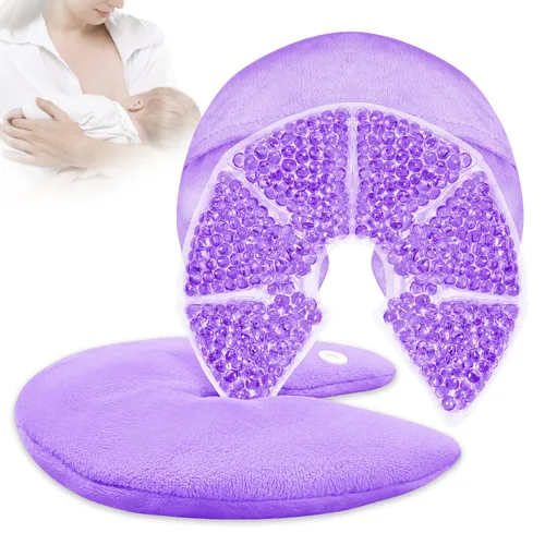 Vista 8 de Paquete de terapia de mama con cuentas de gel frío y caliente, paquetes de hielo para lactancia materna, alivio para la lactancia materna, dolor