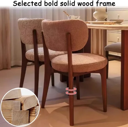 Vista 6 de YVYKFZD Solid Wood Dining Chairs, Armless Dining Room Chair Set, Upholstered Kitchen Chairs, Living Room Chair with Removable Fabric Seat Cushion