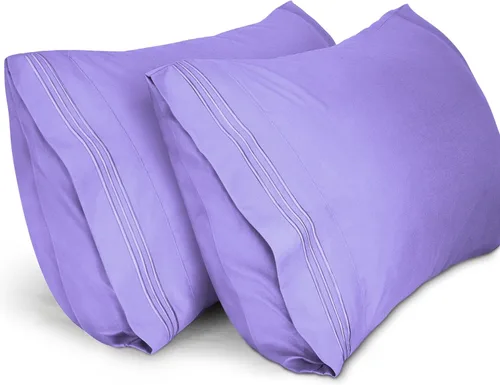 Vista 10 de Lirex Fundas de almohada (paquete de 2), fundas de almohada de microfibra cepillada suave de 1800 hilos, lavables a máquina, sin arrugas, Beige