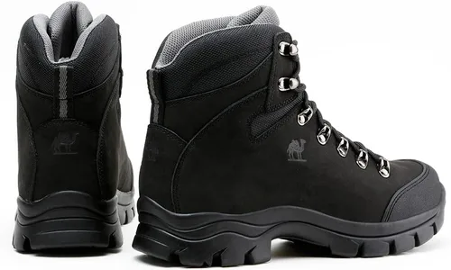 Vista 6 de CAMEL CROWN Botas de senderismo para hombre, de cuero auténtico