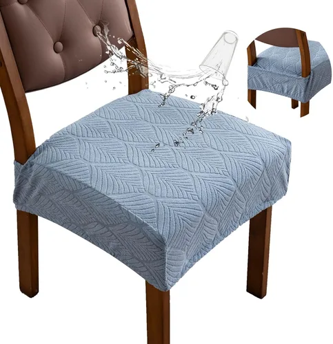 Vista 30 de Fundas de asiento para silla de comedor, extraíbles y lavables, juego de 2, fundas de cojín de asiento de silla de jacquard, protectores