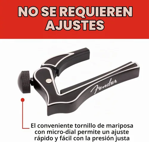 Vista 3 de Fender Dragon Capo, Accesorios de Guitarra, Negro