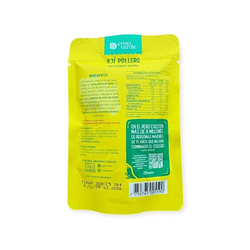 Vista 2 de Casa Verde Aji Pollero Peruano, salsa de chile, (3.53 onzas), sabor tradicional peruano, condimento peruano