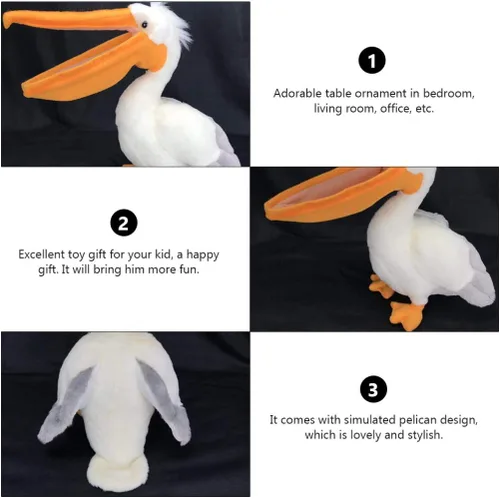Vista 6 de Juguetes de peluche para pájaros, animal de peluche suave para niños y decoración del hogar, bonita muñeca de peluche con pico naranja de 30 pulgadas