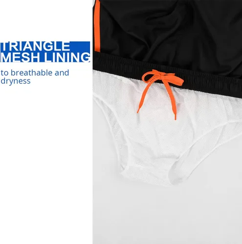 Vista 4 de Lansbojun Traje de baño para hombre, de secado rápido, con bolsillos con cremallera, ligero