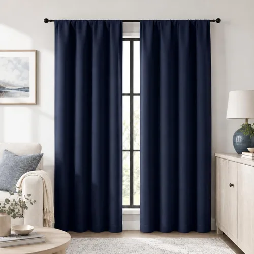 Vista 182 de Gwine Aqua Short Curtains 36 Inches Long - Small Half Window Kitchen Curtains Over Sink, Solid Blackout Curtain for Bathroom Basement Cabinet RV, 2