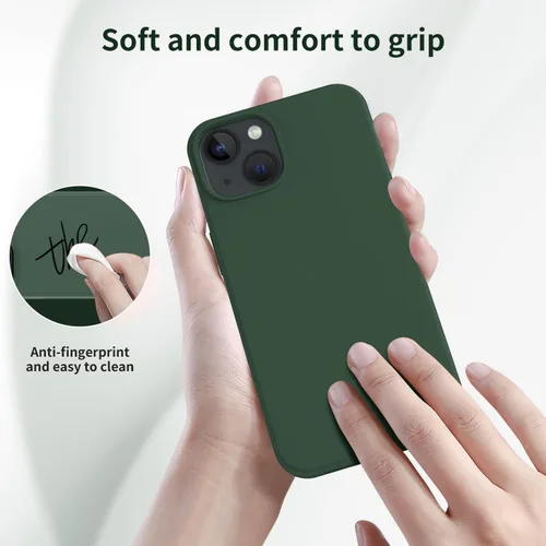 Vista 2 de FUNMIKO Funda compatible con iPhone 15 con protector de pantalla, silicona líquida suave y sedosa mejorada, diseñada a la moda para hombres, mujeres