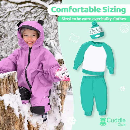 Vista 5 de Traje de lluvia para niños pequeños - Muddy Buddy - Overol impermeable de una pieza resistente a la intemperie para bebé