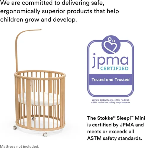 Vista 6 de Stokke Sleepi - Sábana bajera ajustable pequeña de Pehr V3, Celestial, compatible con Sleepi Mini Mattress V3, 100% algodón