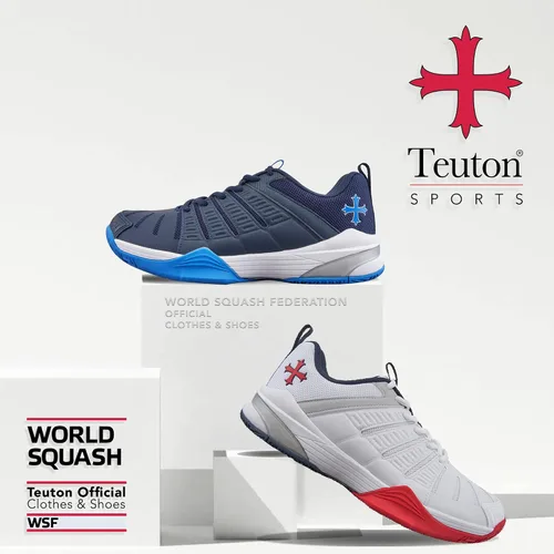 Vista 4 de Teuton AC1- All Court - Tenis deportivos versátiles para squash, tenis, pádel, pickleball, balonmano, ideal para superficies duras, canchas
