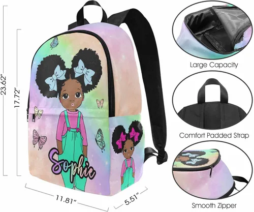 Vista 241 de Texto personalizado Elefante desgaste gafas mochila mochila mochila casual Daypack bolsa para mamá niñas, color86-4, Mochilas Daypack