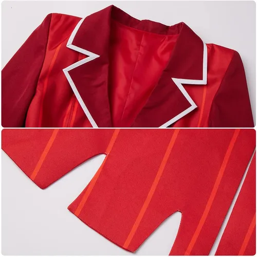 Vista 5 de Weixu Cosplay Costume Red Uniform Suit Halloween Christmas Outfit for Men