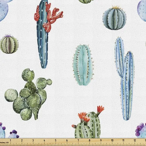 Vista 54 de Ambesonne - Tela de Dragón por The Yard, diseño de estilo de dibujos animados para niños con patrón de animales, dragones de colores, obra de arte