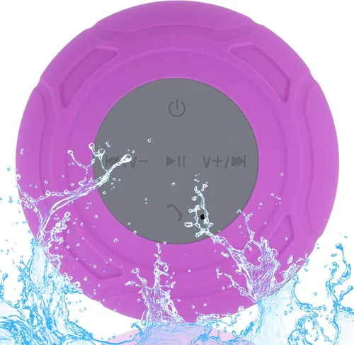 Vista 8 de Altavoz de ducha Bluetooth impermeable portátil inalámbrico resistente al agua altavoz ventosa, micrófono integrado regalos para niños, altavoz
