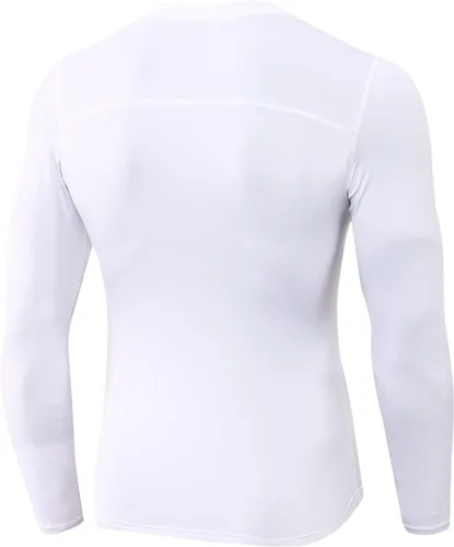 Vista 2 de Camiseta de compresión para hombre, de manga larga, atlética, para entrenamiento, camiseta deportiva activa, camiseta interior de ajuste seco
