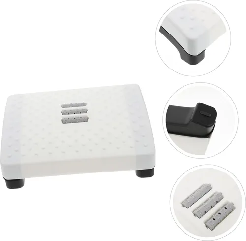 Vista 8 de Ciieeo Taburete de pie para escritorio, oficina, reposapiés, rodillos de masaje, taburete de plástico para pies