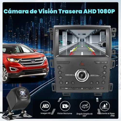 Vista 7 de Kit de actualización de radio de coche para Ford Edge 2010 2011 2012 2013 2014, inalámbrico CarPlay Android Auto, 2 GB+32 GB 8 Core sistema estéreo