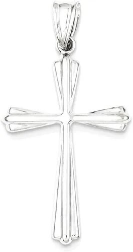 Vista 10 de IceCarats Colgante religioso de oro blanco de 14 quilates con colgante religioso de Jesucristo