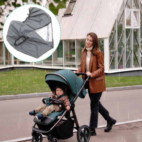 Vista 5 de Tiiyee - Funda de lluvia para cochecito, protector universal de viaje para bebé Waterproof Windproof Protection Breathable Protect from Dust with