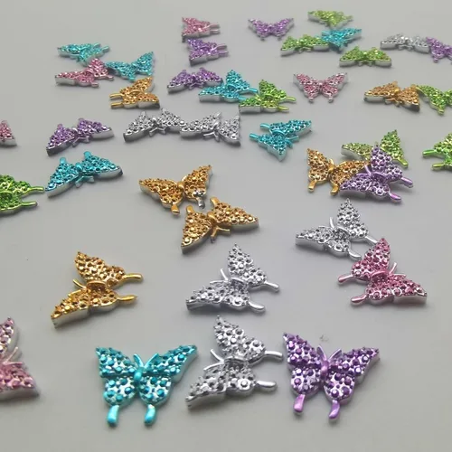 Vista 4 de 50 dijes de mariposa 3D – Decoración de joyas Kawaii para arte de uñas impresionantes diseños de uñas