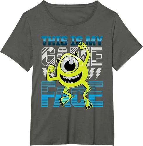 Vista 62 de Disney Pixar Monsters Inc. Mike Wazowski Game Face Camiseta Negro
