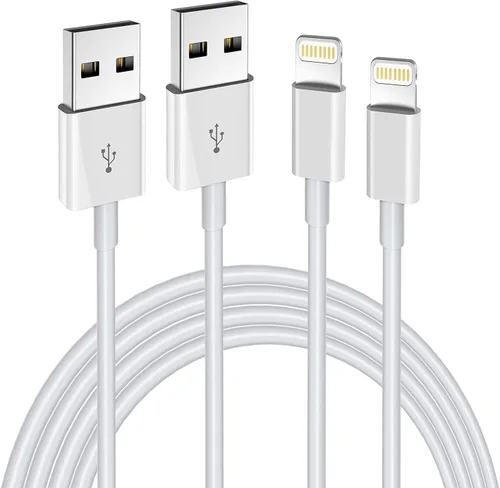 Vista 8 de Cable cargador Lightning para iPhone, paquete de 2 cables USB certificados Apple MFi, cable de carga rápida para iPhone, transferencia de datos