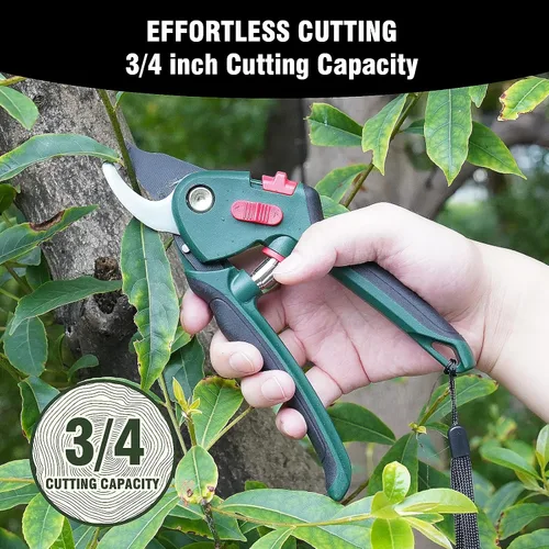 Vista 5 de GARTOL Juego de Herramientas de Jardín de 3 Piezas - Podadora de Bypass, Tijeras para Setos, Tijeras de Podar con Mangos Telescópicos de Aluminio