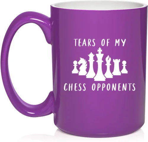 Vista 16 de Daylor Taza de café de cerámica con diseño de los oponentes de las lágrimas de mi ajedrez, regalo para ella, él, amigo, compañero de trabajo