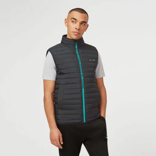 Vista 2 de Mercedes AMG Petronas Formula One Team - Producto oficial de Fórmula 1 - Chaleco acolchado ligero - Negro - M, Negro