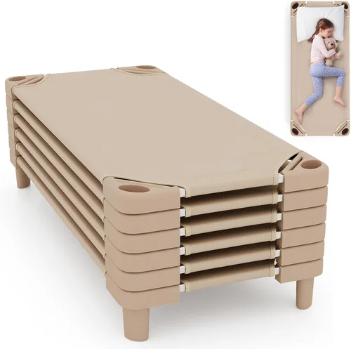 Vista 12 de KOTEK Catres apilables para niños, catres portátiles para niños pequeños, 52 pulgadas de largo x 23 pulgadas de ancho, listas para montar, ahorro