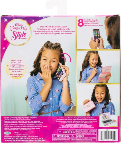 Vista 6 de Disney Princess Style Collection - Funda de mano con espejo, brillo de labios para niñas, sonidos realistas y luz