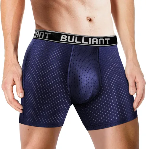 Vista 4 de BULLIANT - Paquete de 3 calzoncillos deportivos deportivos de malla para hombre, cintura baja, sin bragueta