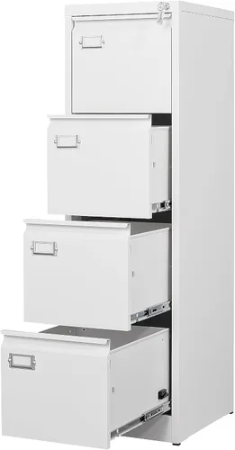 Vista 10 de Yizosh Archivador negro de 3 cajones con cerradura, archivadores para oficina en casa, gabinetes de almacenamiento de archivos de oficina