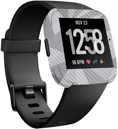 Vista 6 de MightySkins Piel de Fibra de Carbono para Fitbit Versa – Madera abstracta Protectora y duradera Acabado de fibra de carbono texturizada Fácil