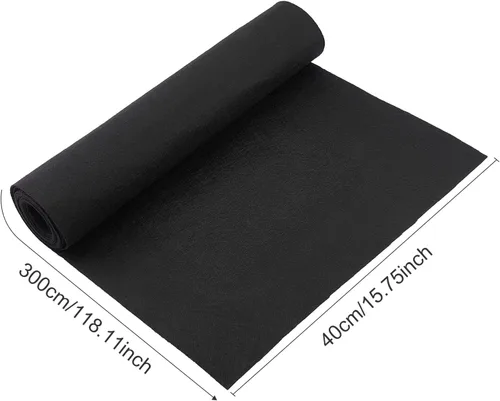Vista 2 de BENECREAT Rollo de fieltro negro de 10 pies y 15.75 pulgadas de ancho, hojas de tela no tejida (0.035 in de grosor), gran fieltro para manualidades