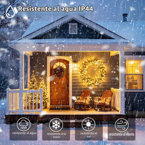 Vista 3 de Cadena de luces de Navidad conectables de 42 pies con 100 luces LED