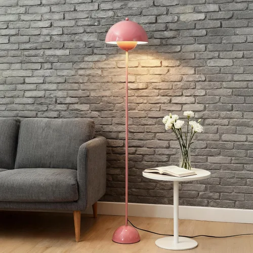 Vista 8 de SUNLLOK Lámpara de pie con maceta para sala de estar, pantalla de cúpula de metal con interruptor de pie, moderna lámpara de pie de lectura