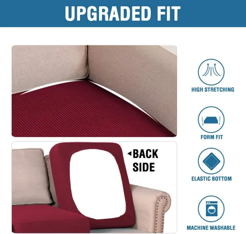 Vista 130 de H.VERSAILTEX Fundas de Cojín de Asiento Individuales Super Elásticas Fundas de Sofá Fundas de Cojín de Sofá Fundas Deslizables Juegos Tela de Sarga