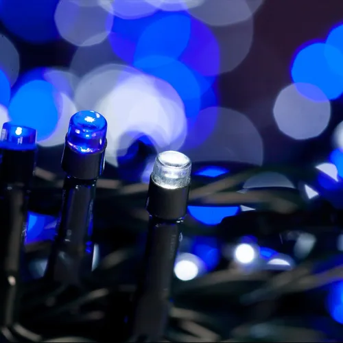 Vista 2 de WISD - Cadena de luces de Navidad al aire libre 200 LED 13m luces de hadas centelleantes para interiores, enchufables para decoración de árbol
