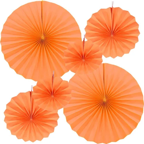 Vista 8 de CEEYSEE Paquete de 6 abanicos de papel colgantes redondos para decoración de fiestas, cumpleaños, bodas, eventos de graduación (azul/SLANS)